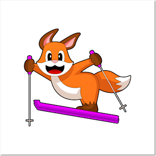 Fox Skier Ski Winter sports Posters and Art